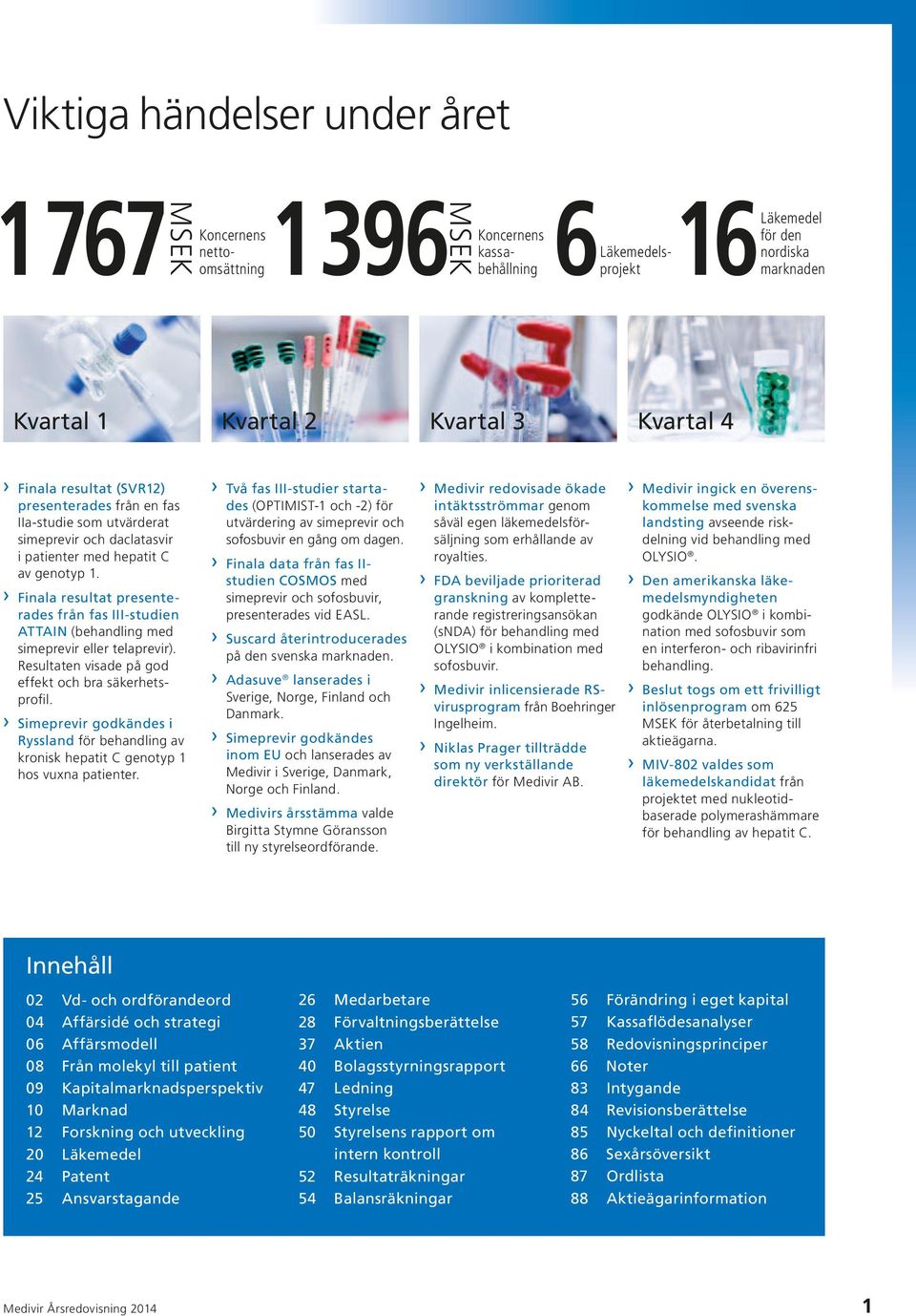 Finala resultat presenterades från fas III-studien ATTAIN (behandling med simeprevir eller telaprevir). Resultaten visade på god effekt och bra säkerhets - profil.