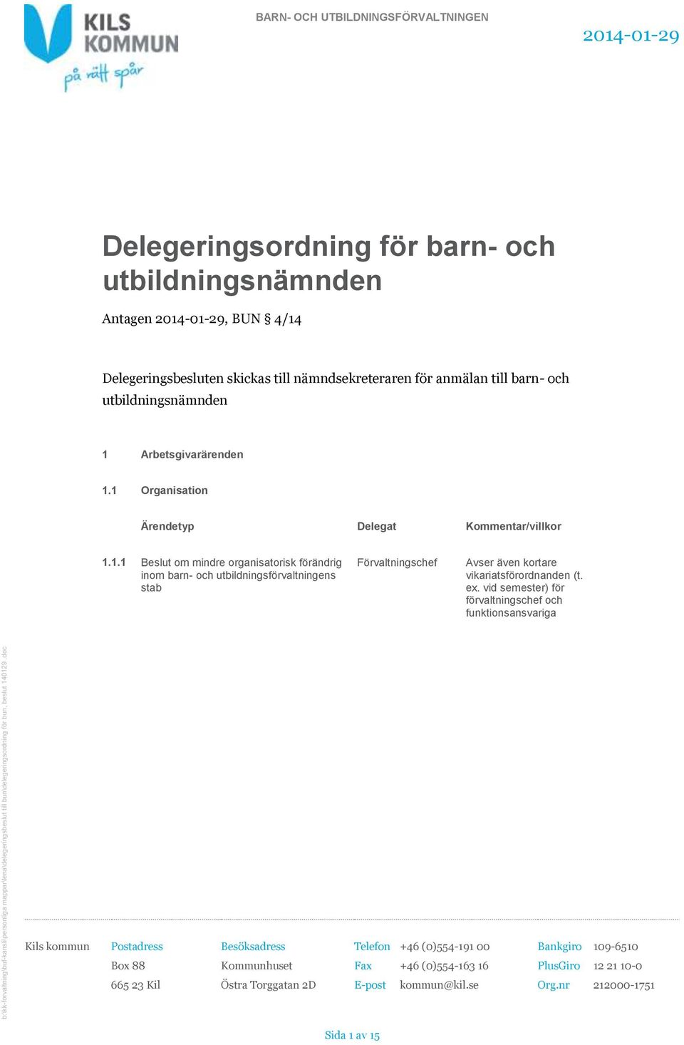 ex. vid semester) för förvaltningschef och funktionsansvariga b:\kk-forvaltning\buf-kansli\personliga mappar\lena\delegeringsbeslut till bun\delegeringsordning för bun, beslut 140129.