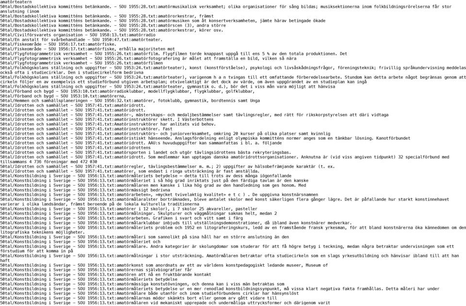 - SOU 1955:28.txt:amatörorkestrar, främst 50tal/Bostadskollektiva kommitténs betänkande. - SOU 1955:28.