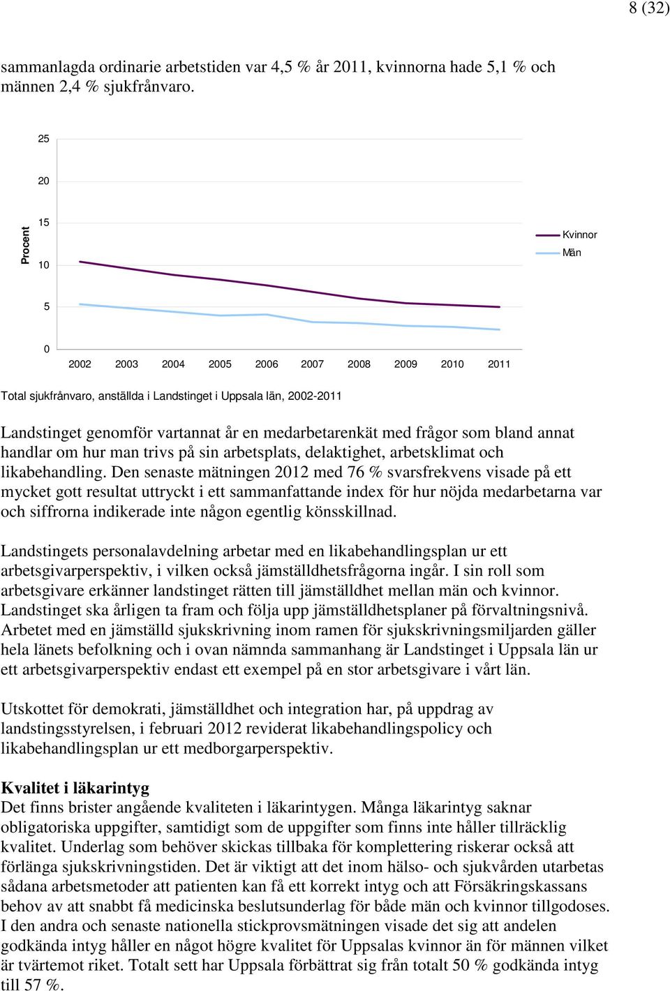 medarbetarenkät med frågor som bland annat handlar om hur man trivs på sin arbetsplats, delaktighet, arbetsklimat och likabehandling.