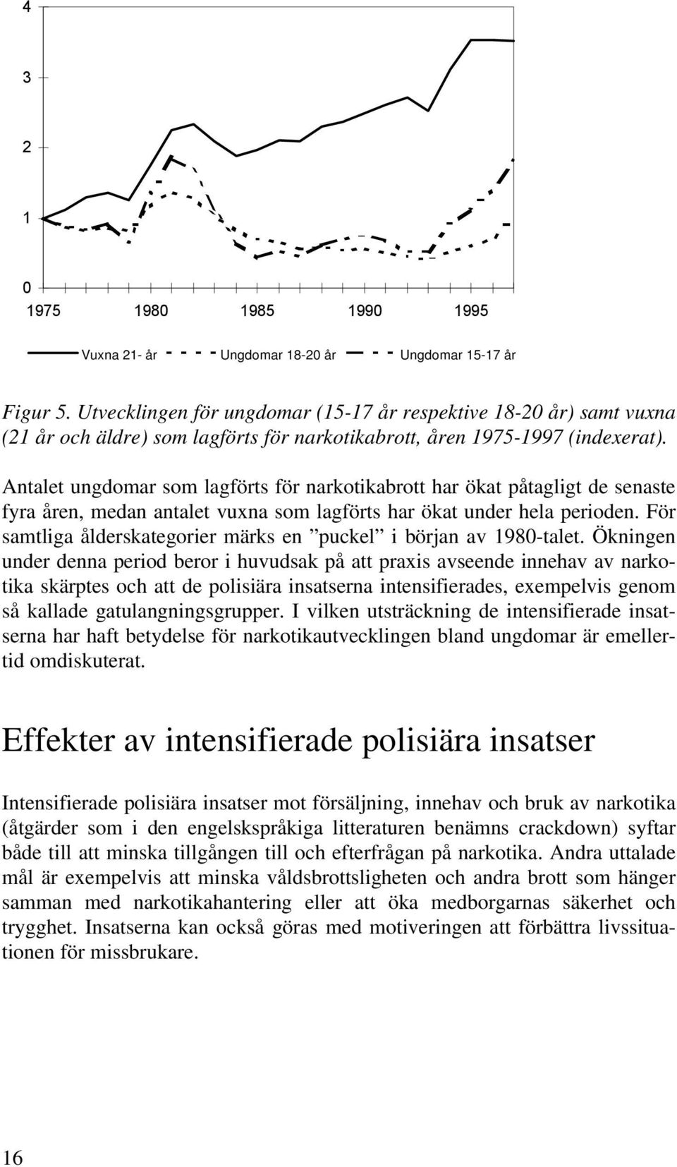 Antalet ungdomar som lagförts för narkotikabrott har ökat påtagligt de senaste fyra åren, medan antalet vuxna som lagförts har ökat under hela perioden.