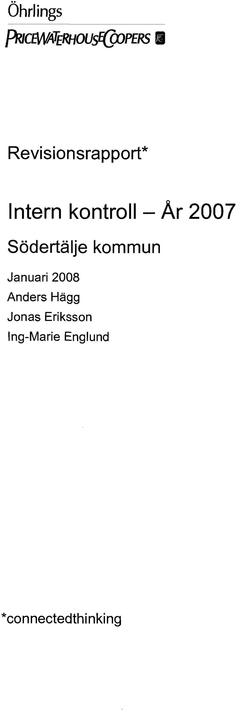 2007 Södertälje kommun Januari 2008