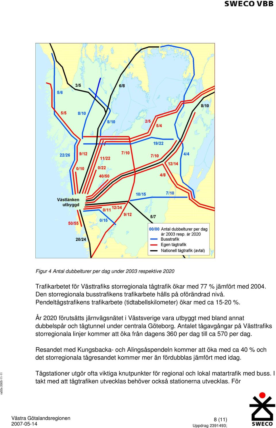 År 2020 förutsätts järnvägsnätet i Västsverige vara utbyggt med bland annat dubbelspår och tågtunnel under centrala Göteborg.