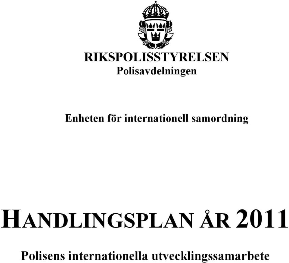 samordning HANDLINGSPLAN ÅR 2011