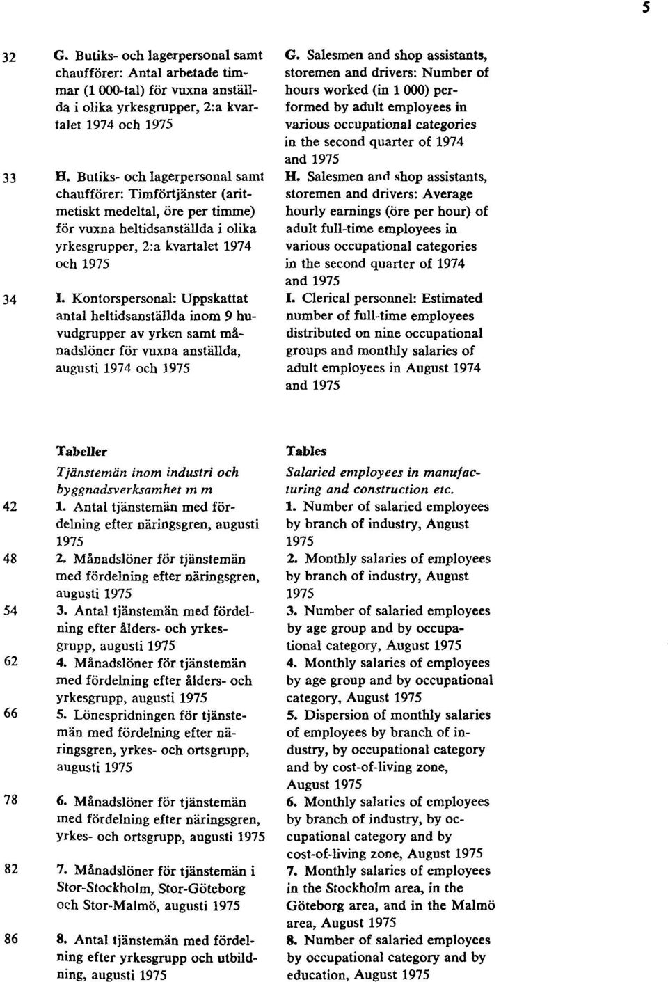 Kontorspersonal: Uppskattat antal heltidsanställda inom 9 huvudgrupper av yrken samt månadslöner för vuxna anställda, augusti 1974 och 1975 G.
