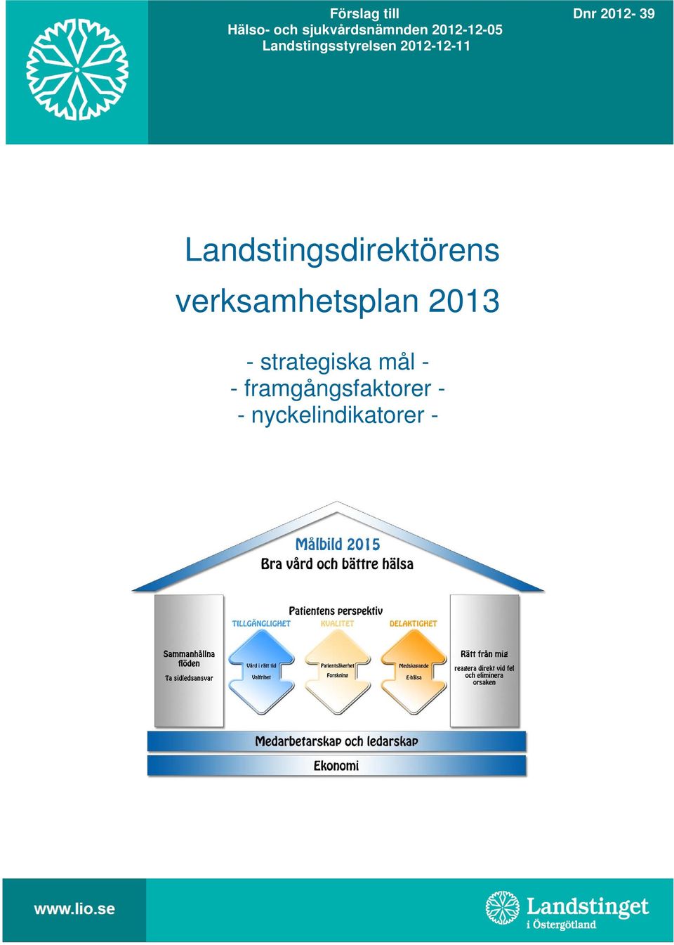 2012-12-11 Landstingsdirektörens verksamhetsplan