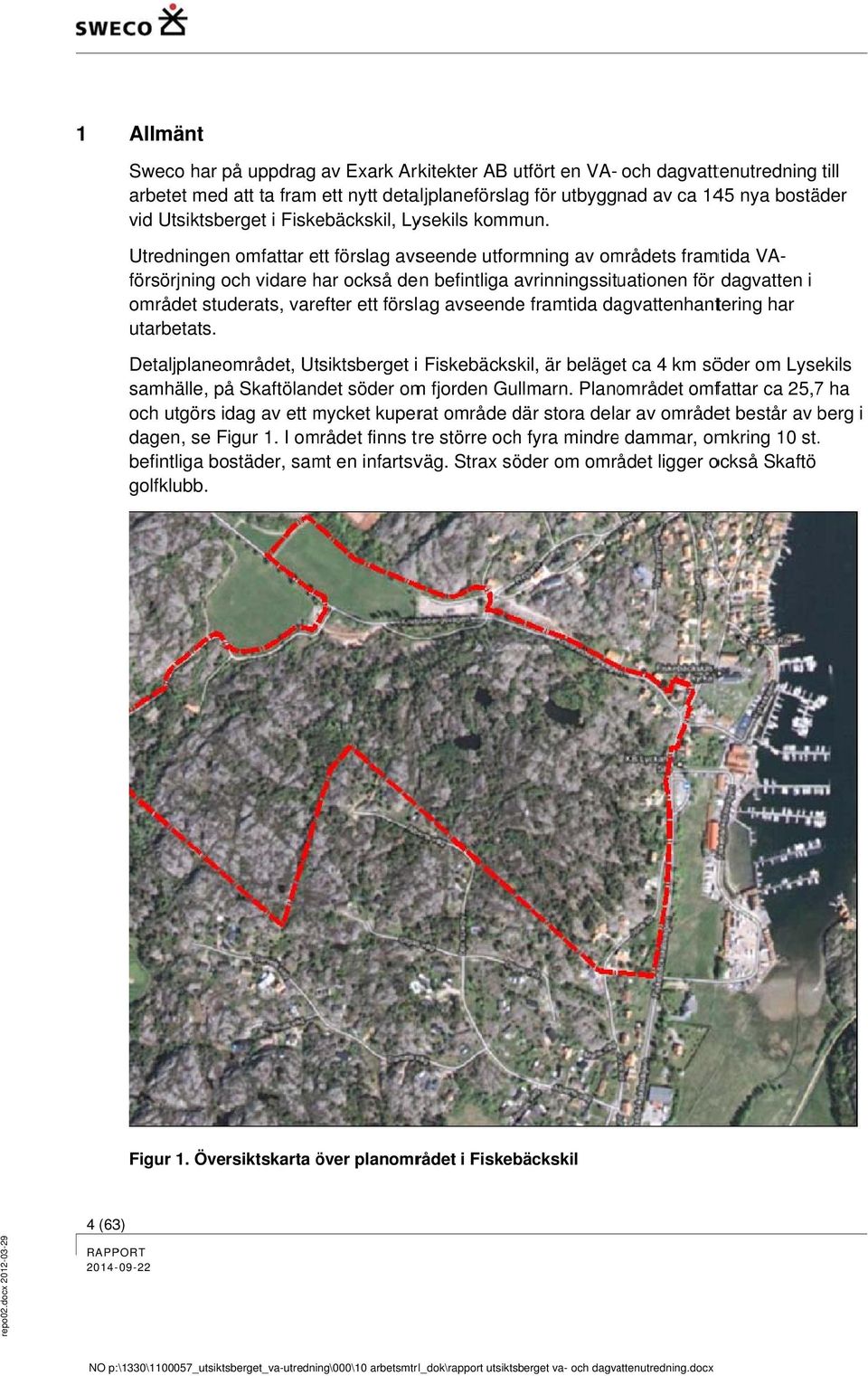 den befintliga avrinningssit uationen för området studerats, varefter ett förslag avseendee framtida dagvattenntering r utarbetats.