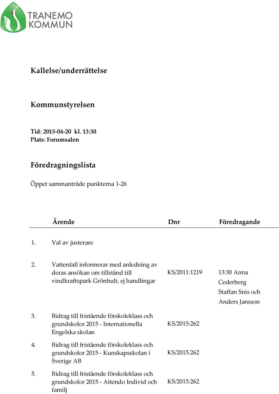 Bidrag till fristående förskoleklass och grundskolor 2015 - Internationella Engelska skolan 4.