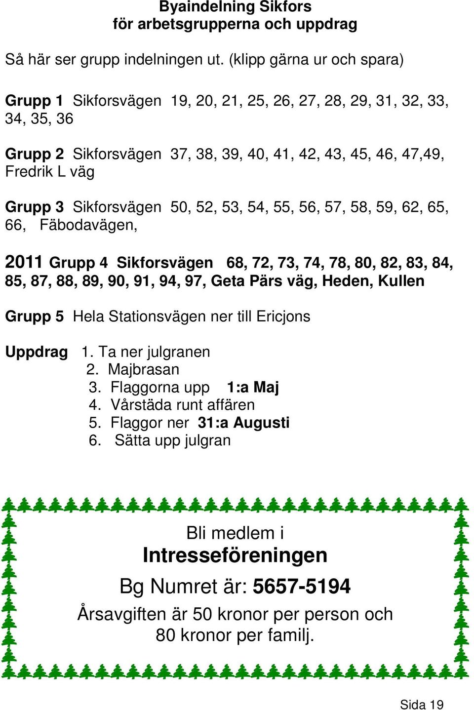 Sikforsvägen 50, 52, 53, 54, 55, 56, 57, 58, 59, 62, 65, 66, Fäbodavägen, 2011 Grupp 4 Sikforsvägen 68, 72, 73, 74, 78, 80, 82, 83, 84, 85, 87, 88, 89, 90, 91, 94, 97, Geta Pärs väg, Heden,