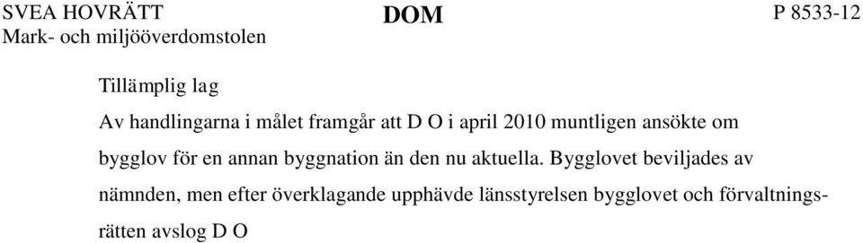 Av kommunens anteckning från den 17 februari 2011 framgår att nämnden har haft samtal med D O och att de då kom överens om att träffas vecka 10 för att gå igenom ett nytt förslag innan en ny ansökan