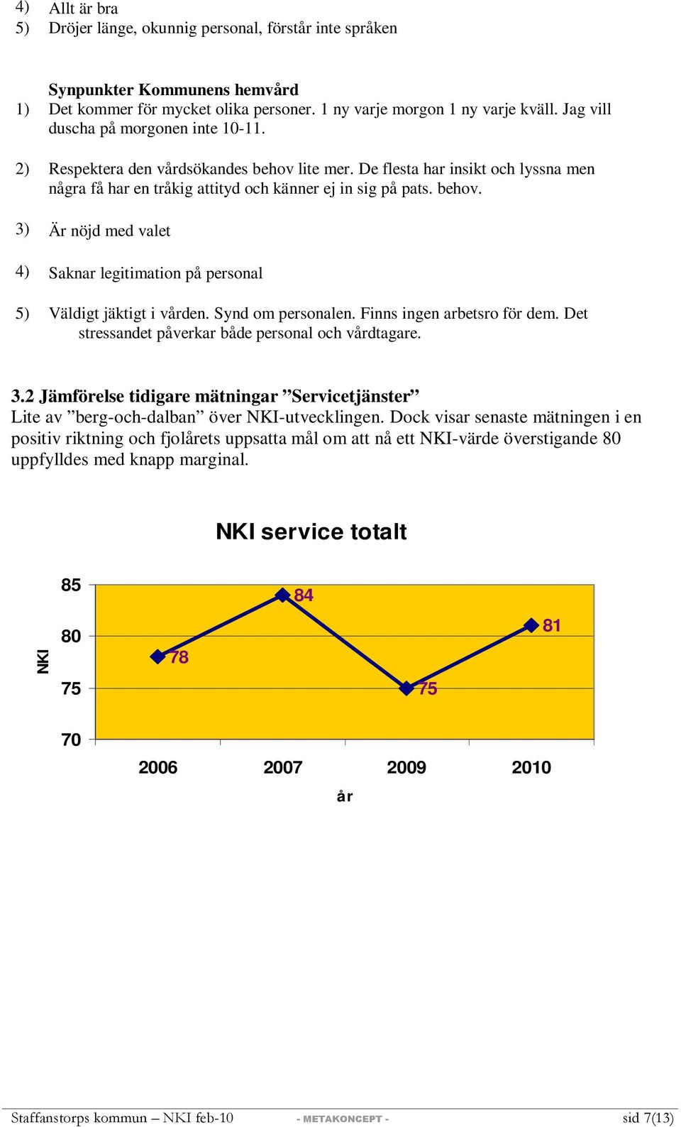 Synd om personalen. Finns ingen arbetsro för dem. Det stressandet påverkar både personal och vårdtagare. 3.