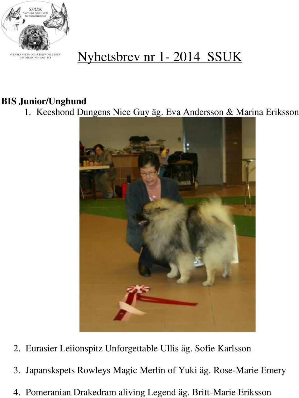 Eurasier Leiionspitz Unforgettable Ullis äg. Sofie Karlsson 3.