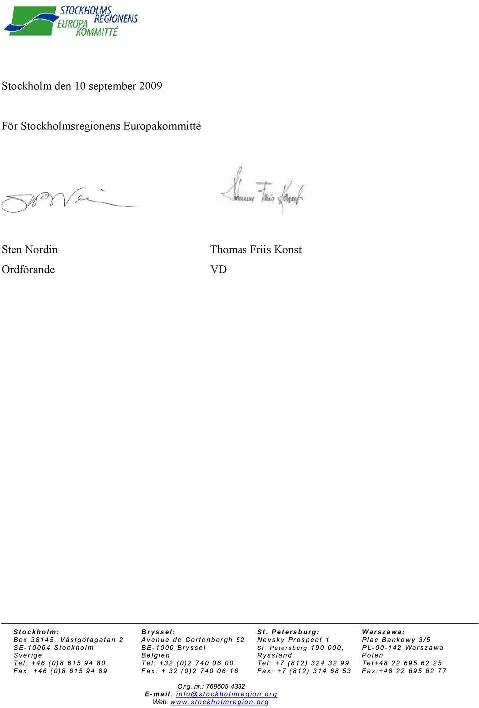 Europakommitté Sten Nordin