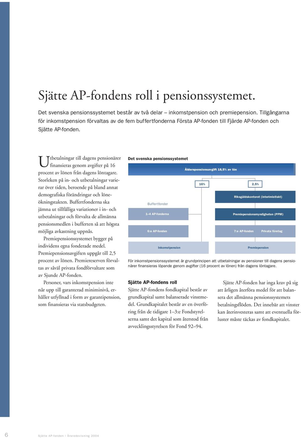 Utbetalningar till dagens pensionärer finansieras genom avgifter på 16 procent av lönen från dagens löntagare.