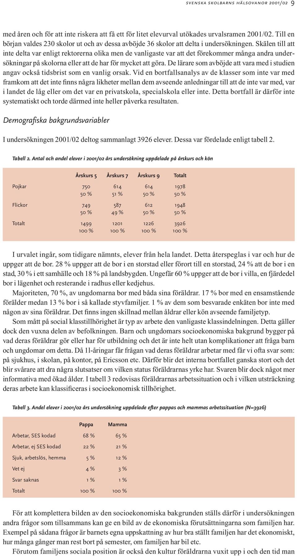 Skälen till att inte delta var enligt rektorerna olika men de vanligaste var att det förekommer många andra undersökningar på skolorna eller att de har för mycket att göra.