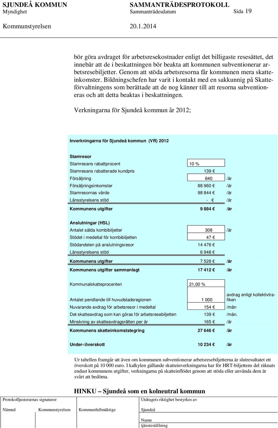 Bildningschefen har varit i kontakt med en sakkunnig på Skatteförvaltningens som berättade att de nog känner till att resorna subventioneras och att detta beaktas i beskattningen.