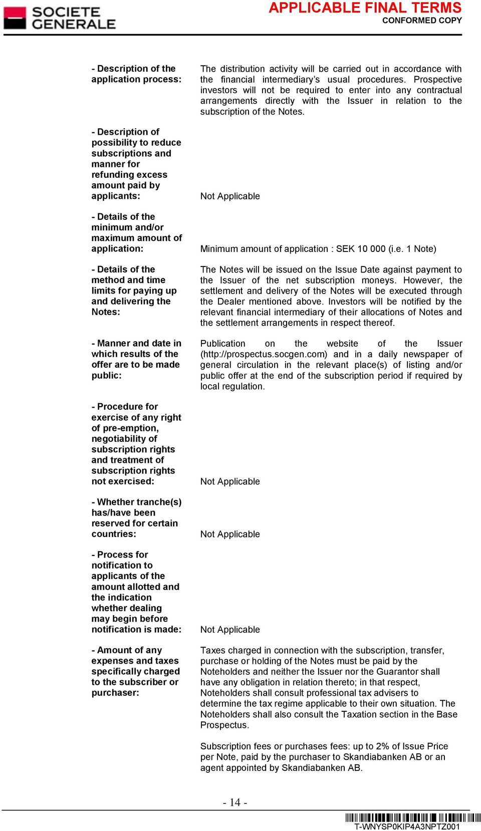 of any right of pre-emption, negotiability of subscription rights and treatment of subscription rights not exercised: - Whether tranche(s) has/have been reserved for certain countries: - Process for