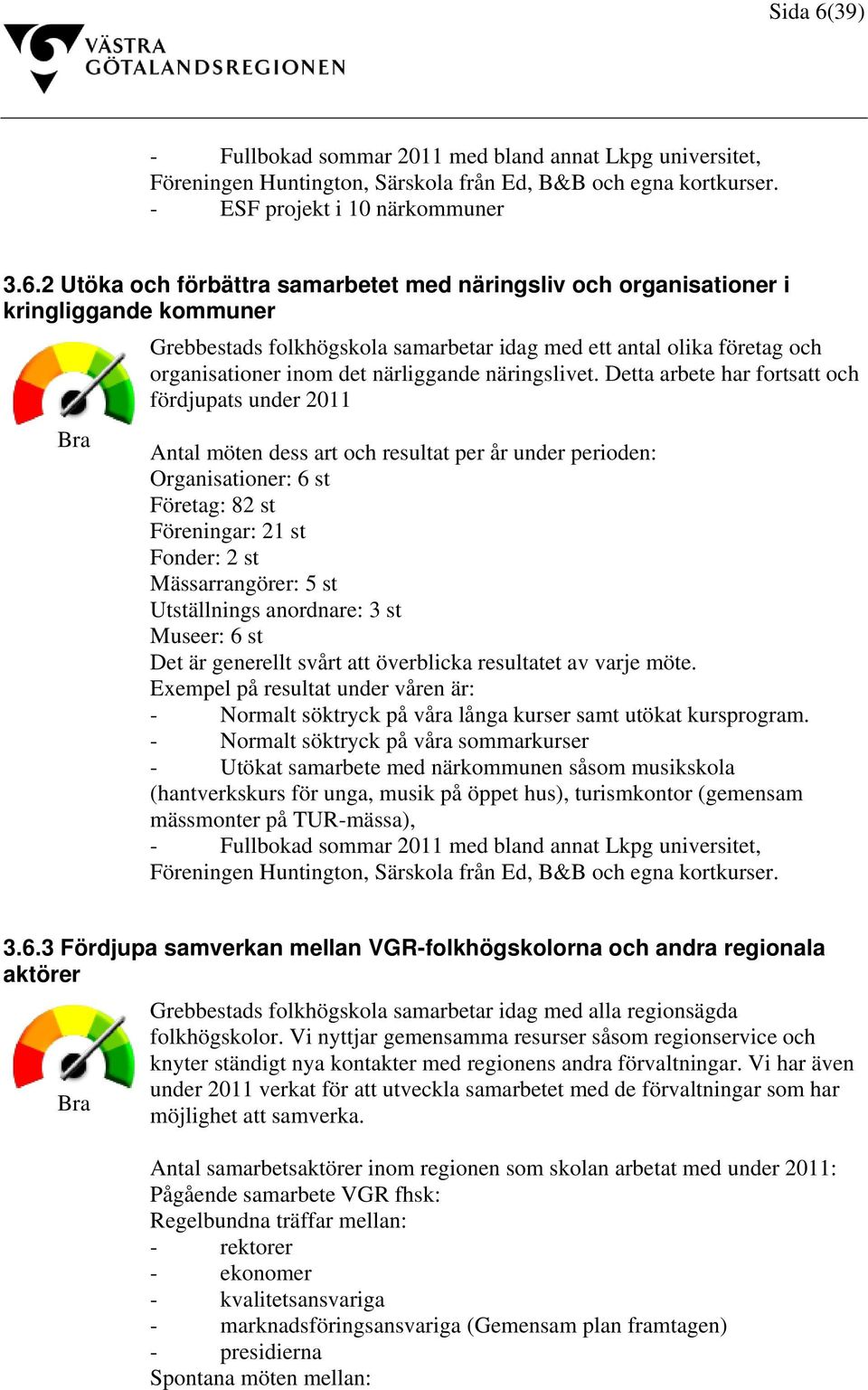 2 Utöka och förbättra samarbetet med näringsliv och organisationer i kringliggande kommuner Grebbestads folkhögskola samarbetar idag med ett antal olika företag och organisationer inom det