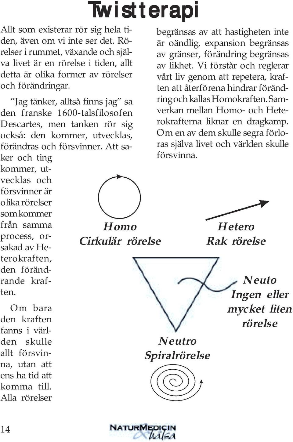 Att saker och ting kommer, utvecklas och försvinner är olika rörelser som kommer från samma process, orsakad av Heterokraften, den förändrande kraften.