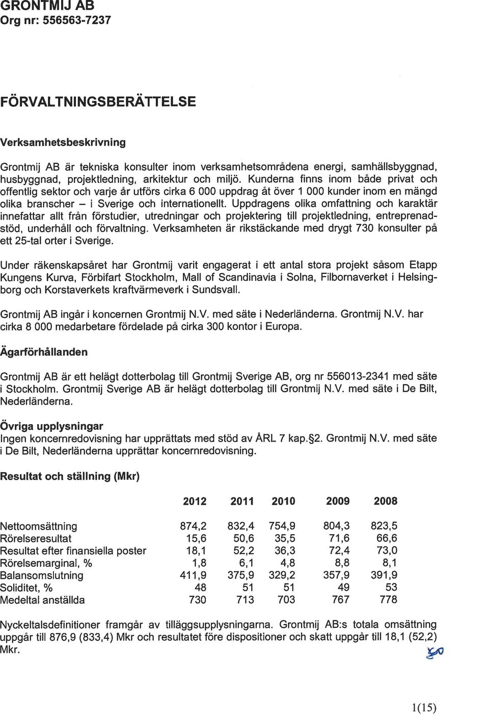 Uppdragens olika omfattning och karaktär innefattar allt från förstudier, utredningar och projektering till projektledning, entreprenadstöd, underhåll och förvaltning.