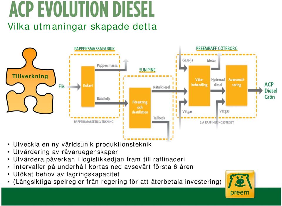 logistikkedjan fram till raffinaderi Intervaller på underhåll kortas ned avsevärt