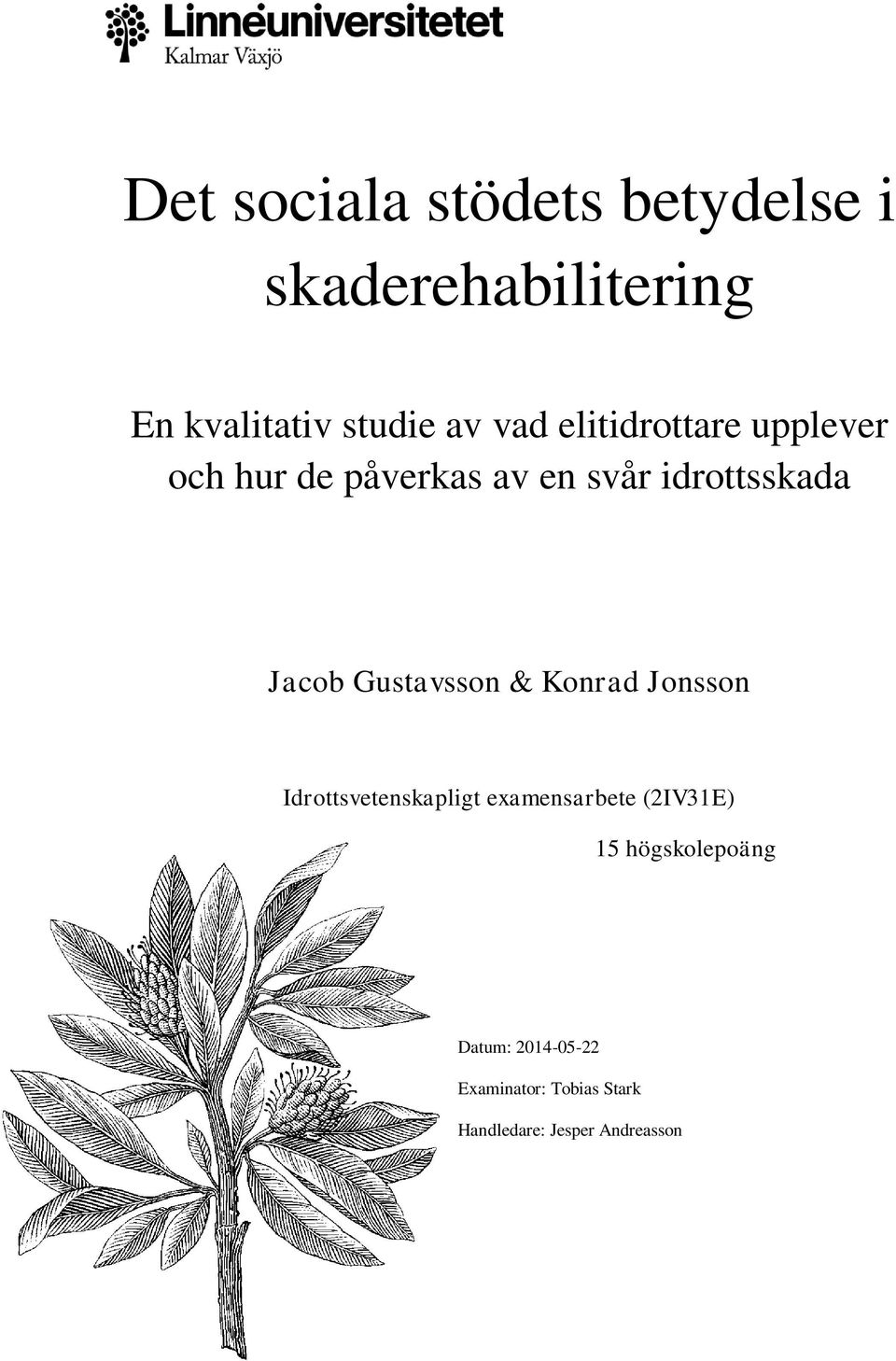 Gustavsson & Konrad Jonsson Idrottsvetenskapligt examensarbete (2IV31E) 15