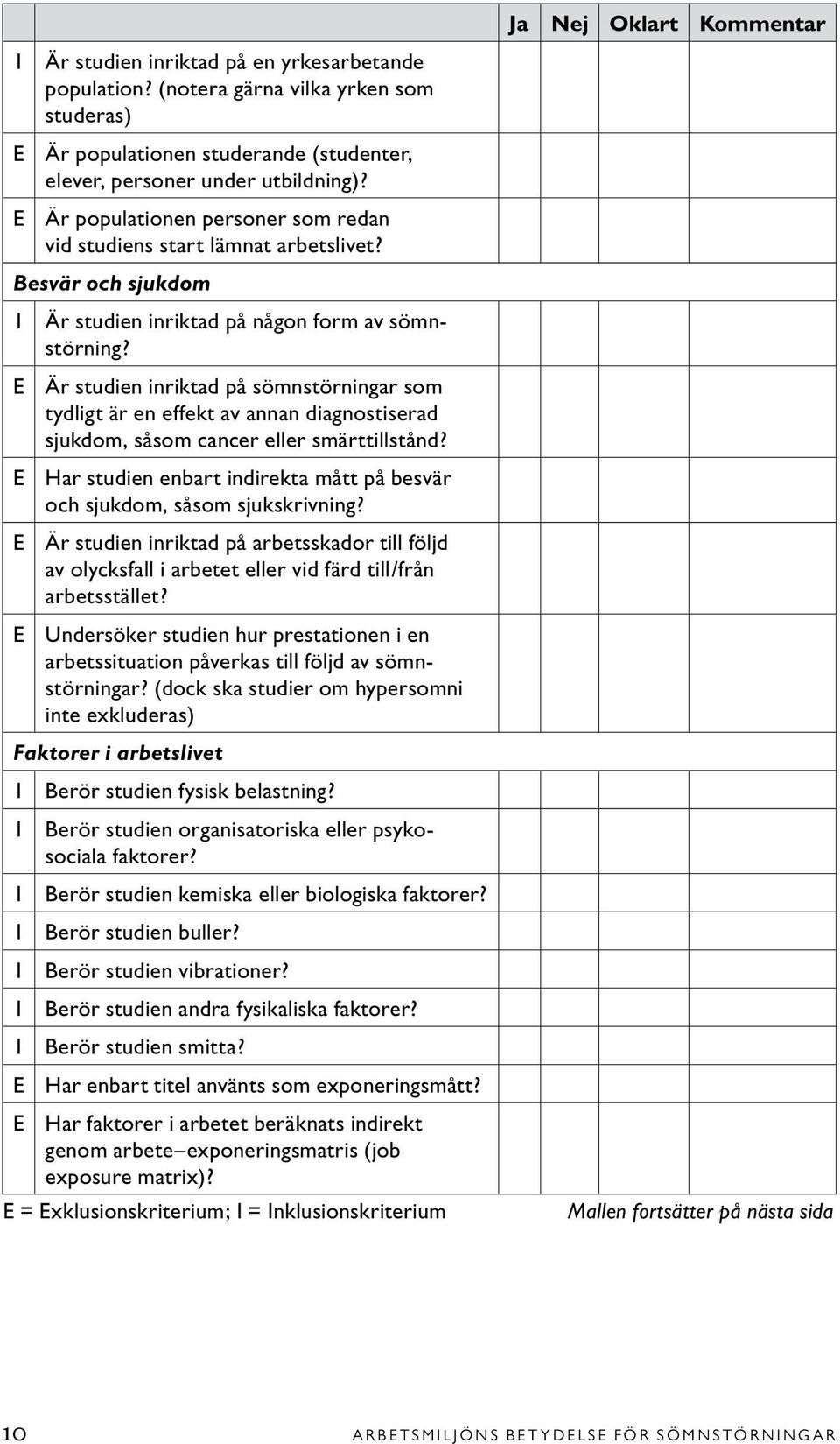 E Är studien inriktad på sömnstörningar som tydligt är en effekt av annan diagnostiserad sjukdom, såsom cancer eller smärttillstånd?