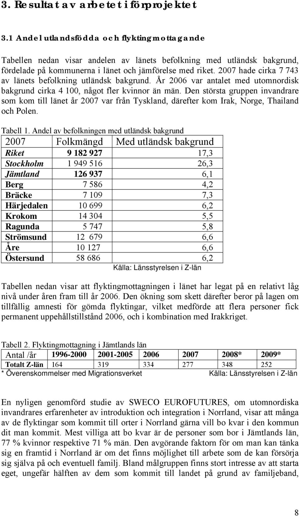 2007 hade cirka 7 743 av länets befolkning utländsk bakgrund. År 2006 var antalet med utomnordisk bakgrund cirka 4 100, något fler kvinnor än män.