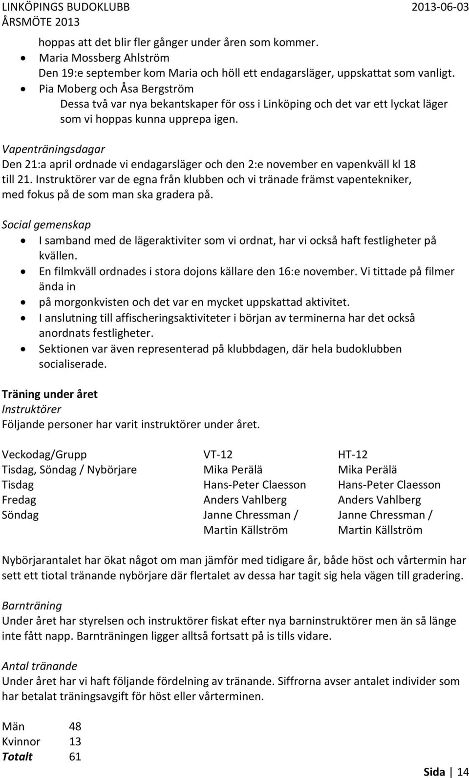 Vapenträningsdagar Den 21:a april ordnade vi endagarsläger och den 2:e november en vapenkväll kl 18 till 21.