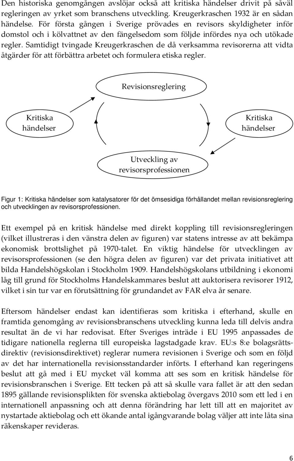 Samtidigt tvingade Kreugerkraschen de då verksamma revisorerna att vidta åtgärder för att förbättra arbetet och formulera etiska regler.