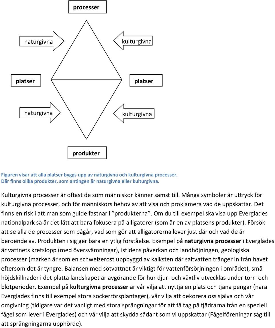 Många symboler är uttryck för kulturgivna processer, och för människors behov av att visa och proklamera vad de uppskattar. Det finns en risk i att man som guide fastnar i produkterna.