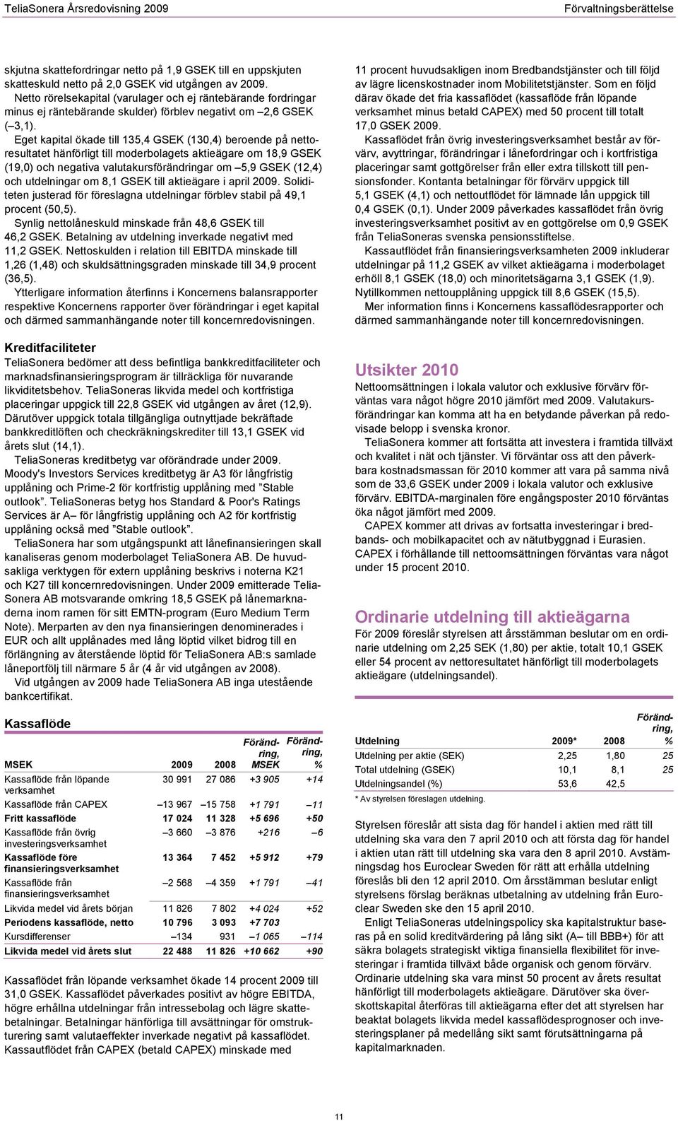 Eget kapital ökade till 135,4 GSEK (130,4) beroende på nettoresultatet hänförligt till moderbolagets aktieägare om 18,9 GSEK (19,0) och negativa valutakursförändringar om 5,9 GSEK (12,4) och