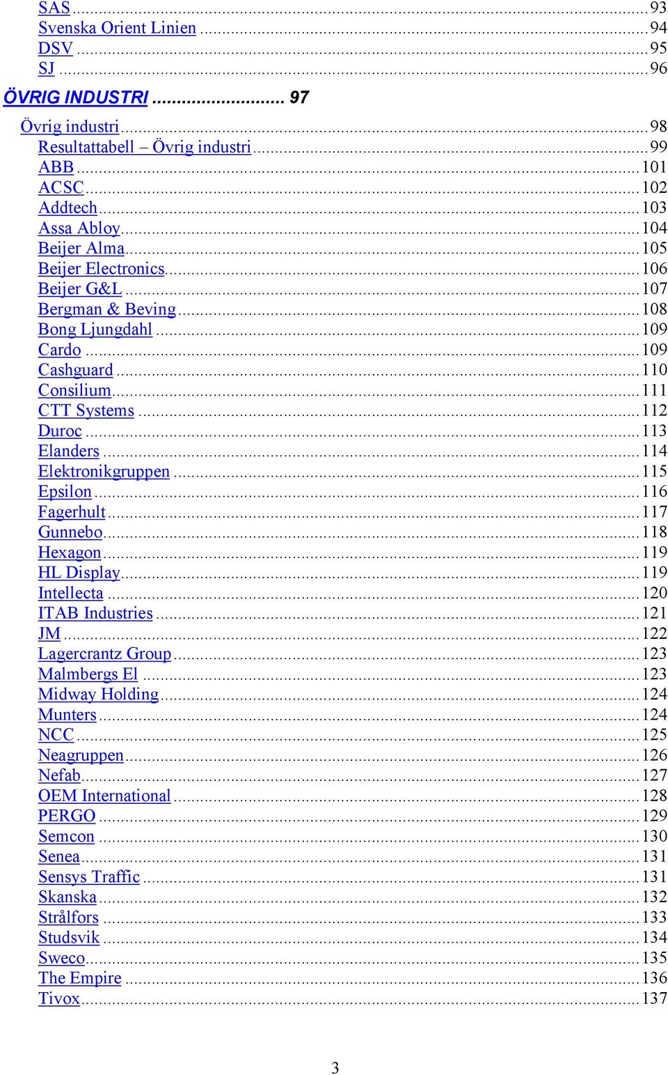 ..115 Epsilon...116 Fagerhult...117 Gunnebo...118 Hexagon...119 HL Display...119 Intellecta...120 ITAB Industries...121 JM...122 Lagercrantz Group...123 Malmbergs El...123 Midway Holding...124 Munters.