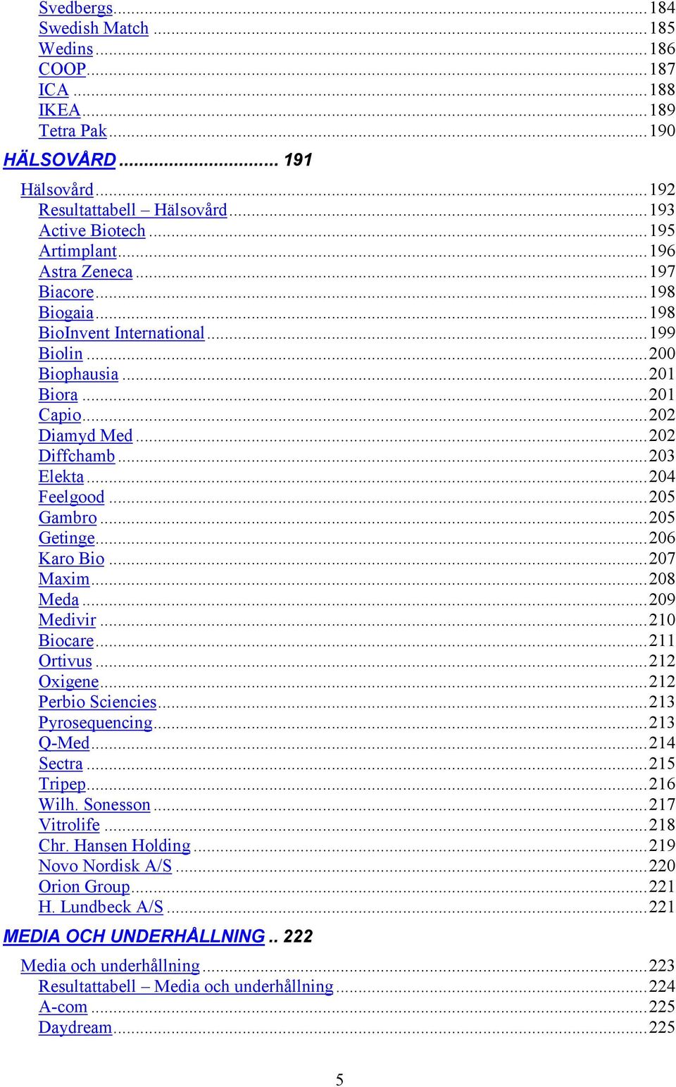 ..205 Gambro...205 Getinge...206 Karo Bio...207 Maxim...208 Meda...209 Medivir...210 Biocare...211 Ortivus...212 Oxigene...212 Perbio Sciencies...213 Pyrosequencing...213 Q-Med...214 Sectra.