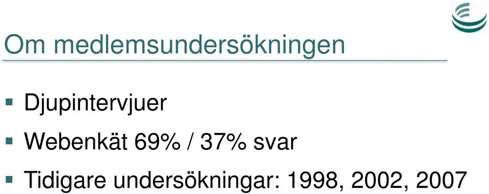 69% / 37% svar Tidigare