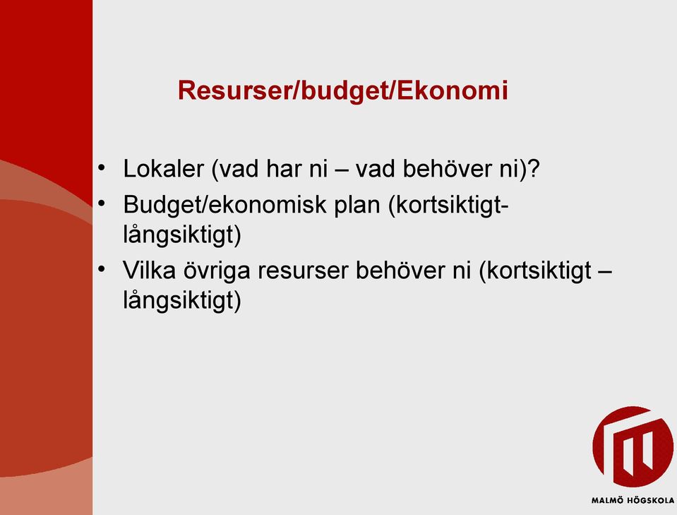 Budget/ekonomisk plan