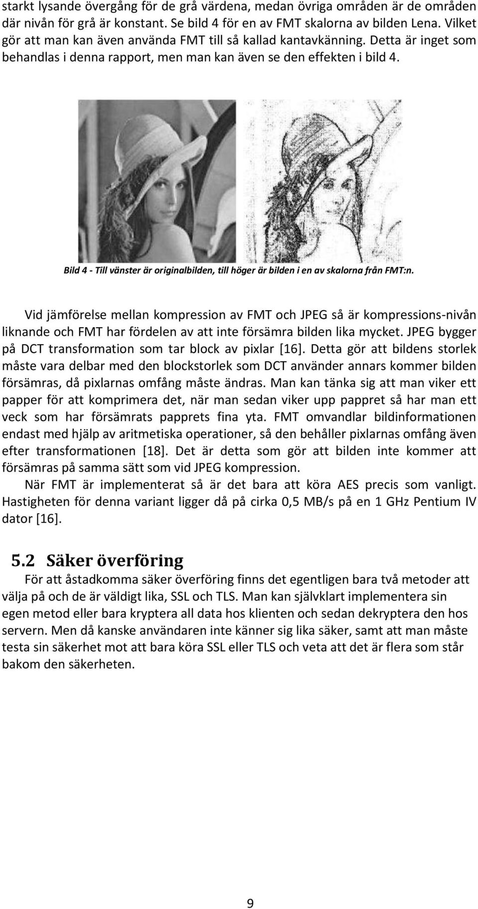 Bild 4 - Till vänster är originalbilden, till höger är bilden i en av skalorna från FMT:n.