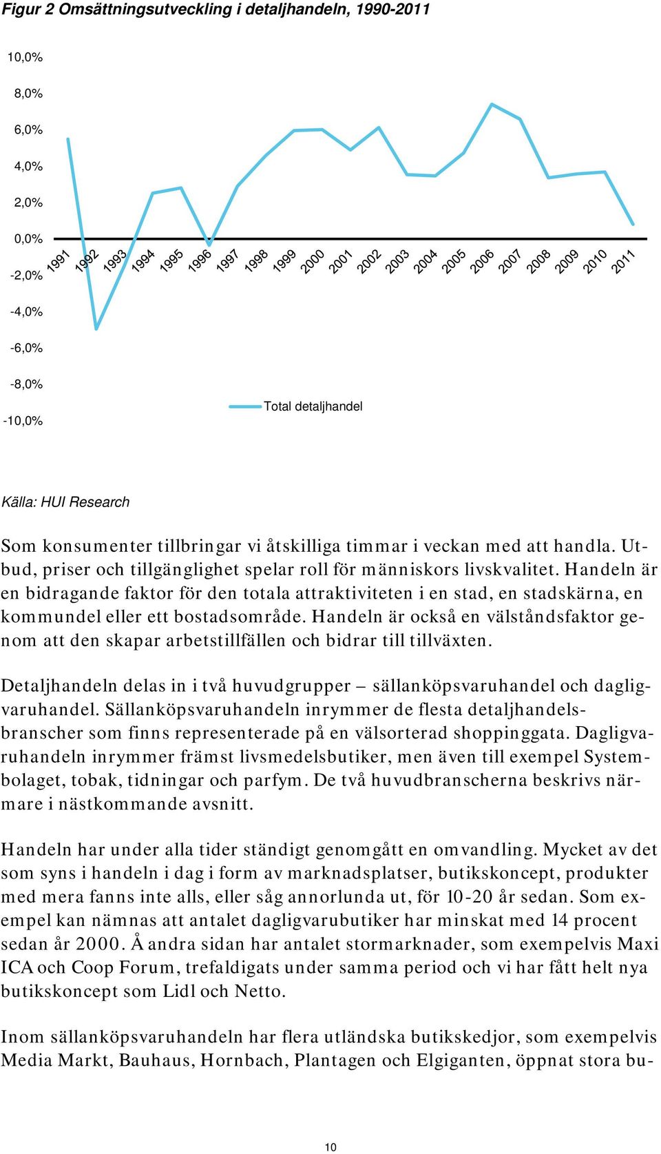 Handeln är en bidragande faktor för den totala attraktiviteten i en stad, en stadskärna, en kommundel eller ett bostadsområde.