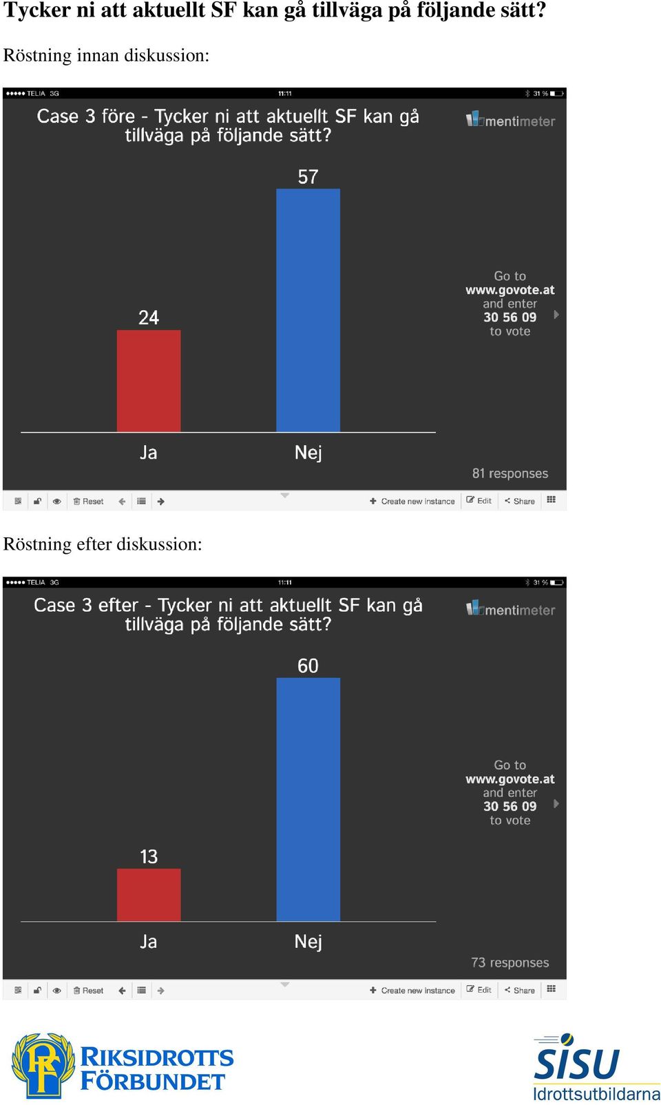 sätt? Röstning innan