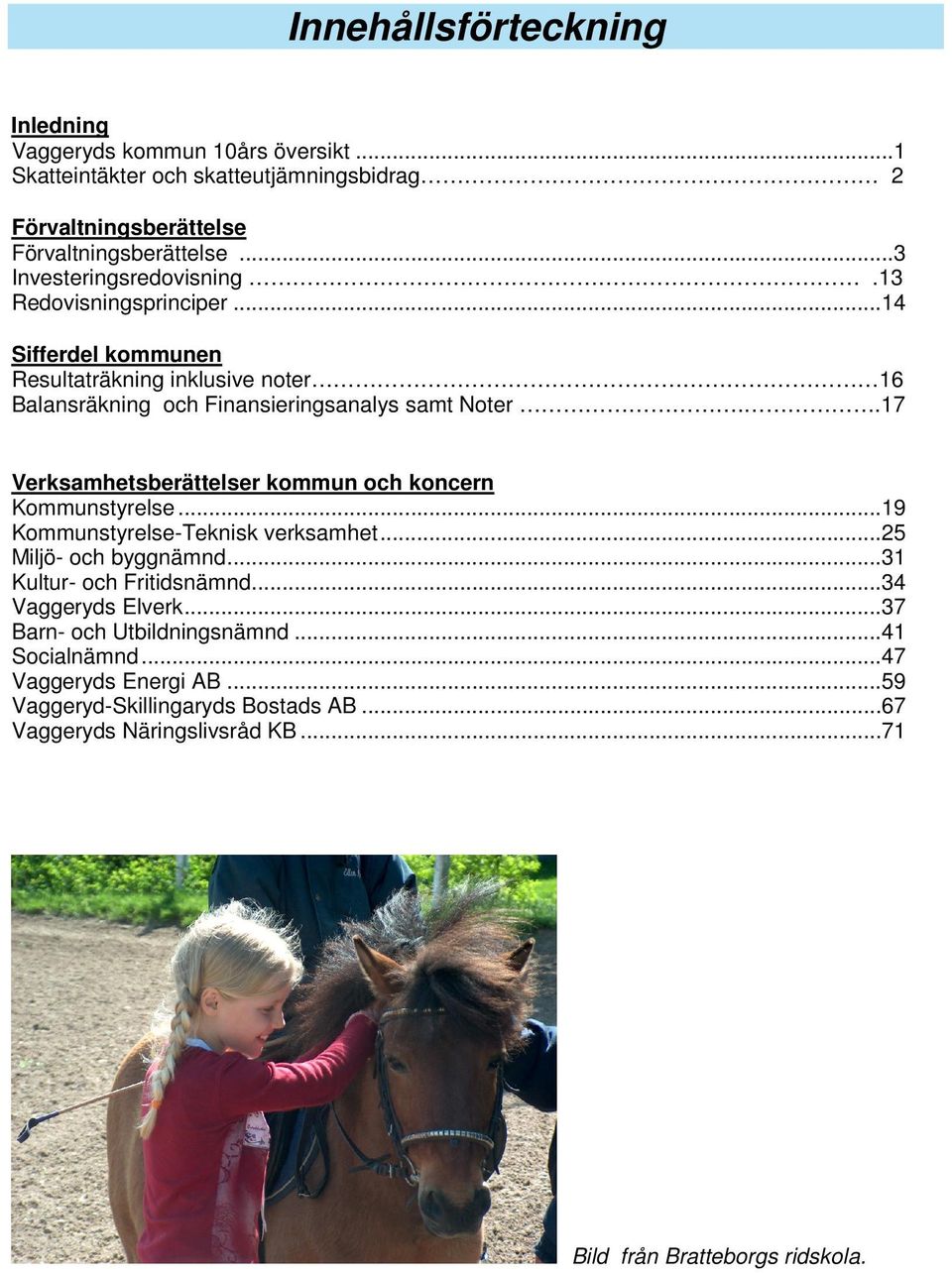 .17 Verksamhetsberättelser kommun och koncern Kommunstyrelse...19 Kommunstyrelse-Teknisk verksamhet...25 Miljö- och byggnämnd...31 Kultur- och Fritidsnämnd.