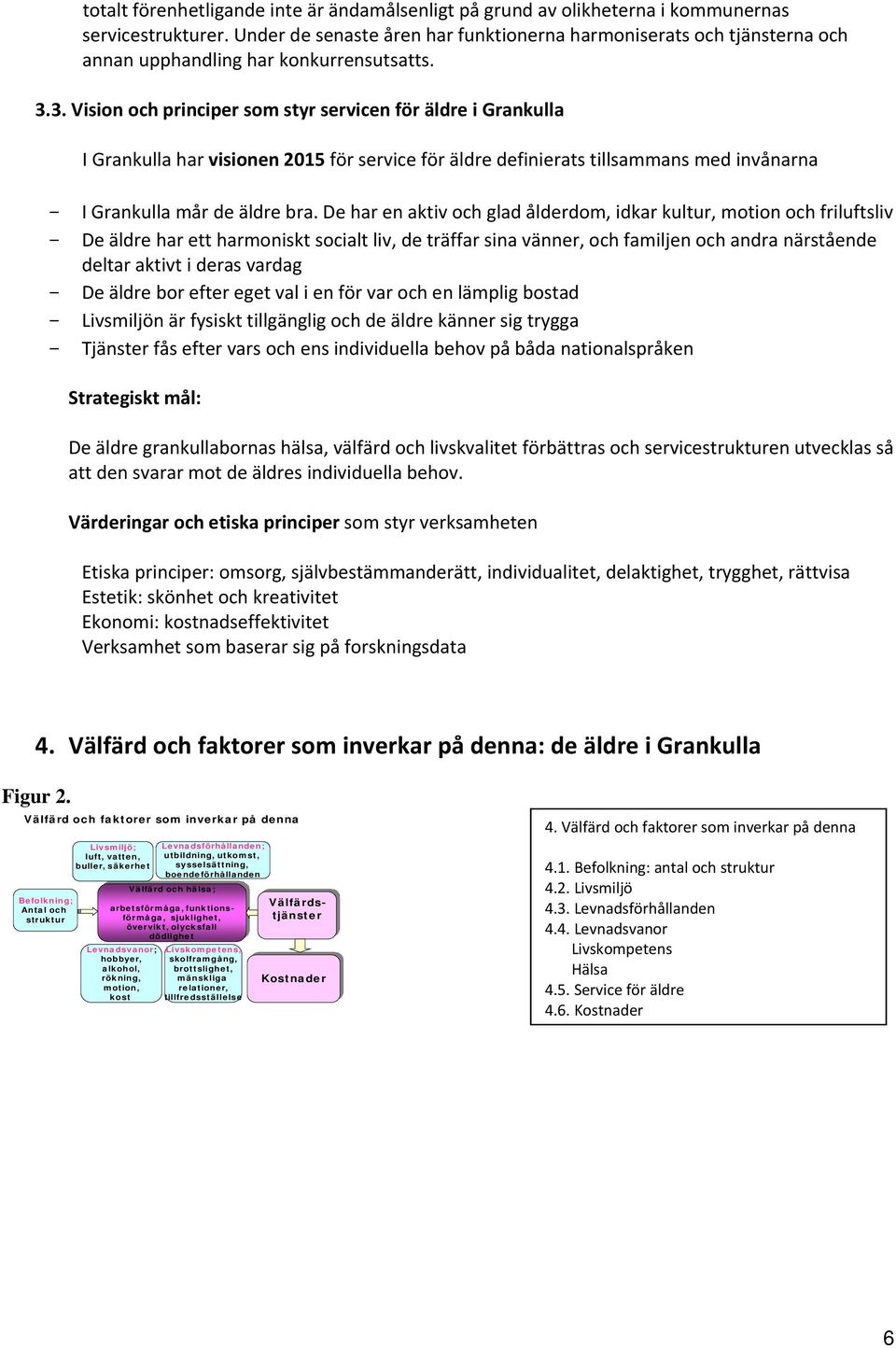 3. Vision och principer som styr servicen för äldre i Grankulla I Grankulla har visionen 2015 för service för äldre definierats tillsammans med invånarna - I Grankulla mår de äldre bra.