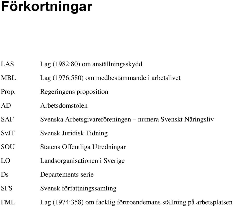 arbetslivet Regeringens proposition Arbetsdomstolen Svenska Arbetsgivareföreningen numera Svenskt Näringsliv