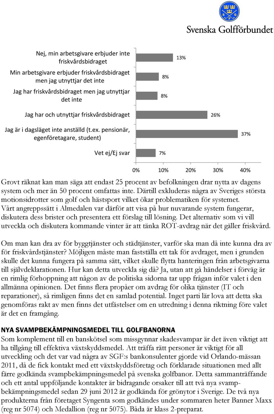 pensionär, egenföretagare, student) 37% Vet ej/ej svar 7% 0% 10% 20% 30% 40% Grovt räknat kan man säga att endast 25 procent av befolkningen drar nytta av dagens system och mer än 50 procent omfattas