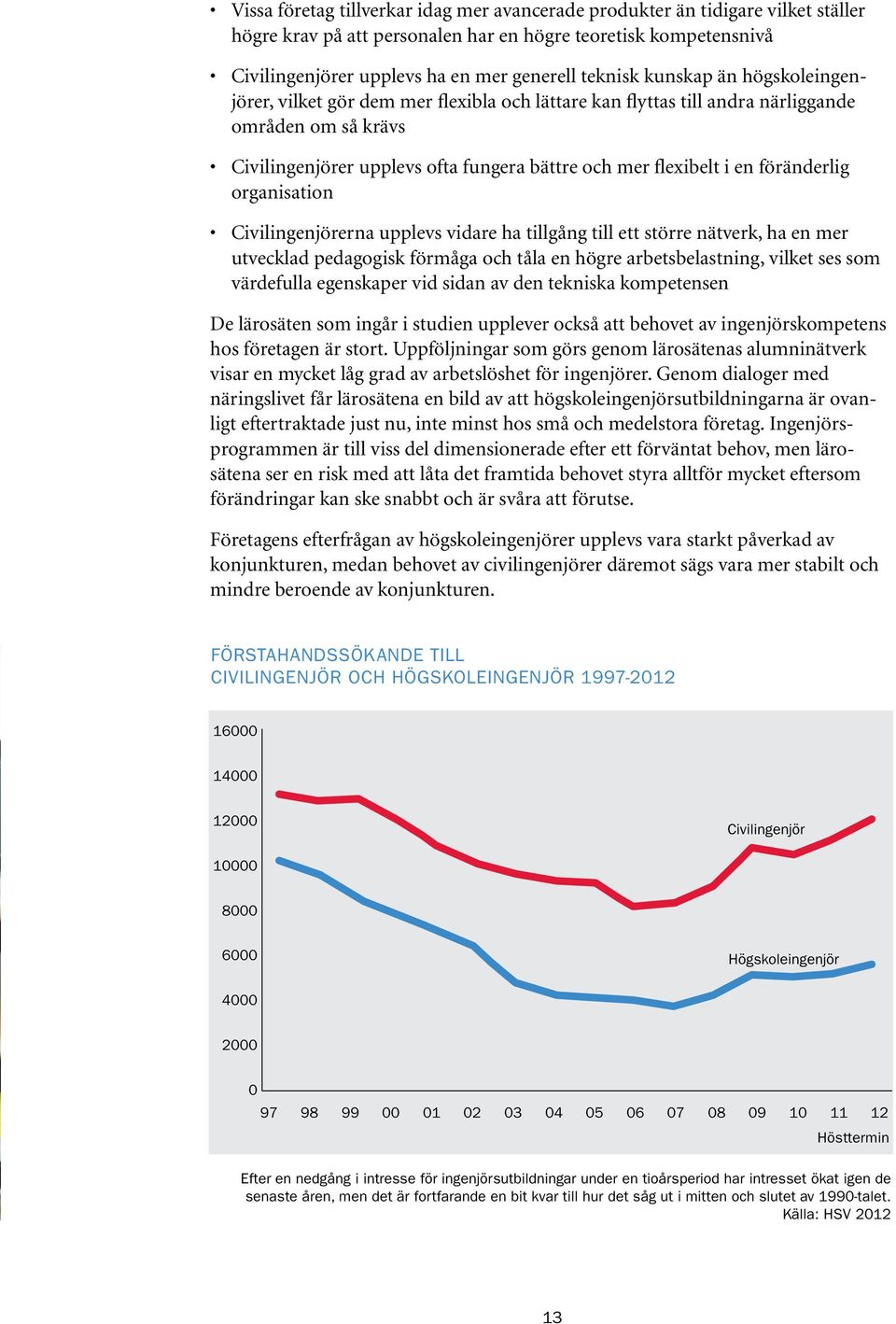 föränderlig organisation Civilingenjörerna upplevs vidare ha tillgång till ett större nätverk, ha en mer utvecklad pedagogisk förmåga och tåla en högre arbetsbelastning, vilket ses som värdefulla