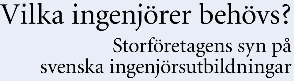 Storföretagens syn