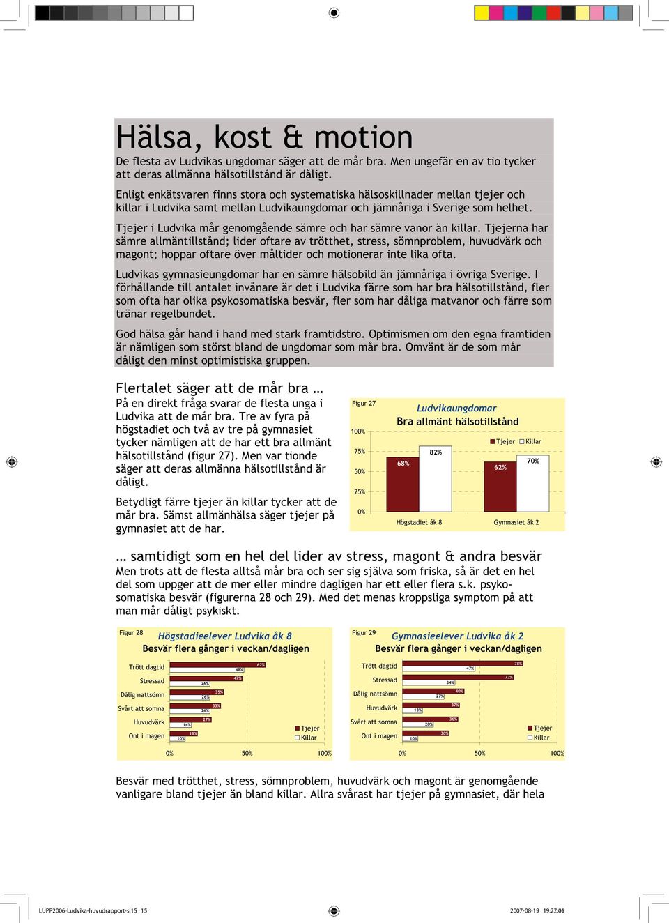 i Ludvika mår genomgående sämre och har sämre vanor än killar.