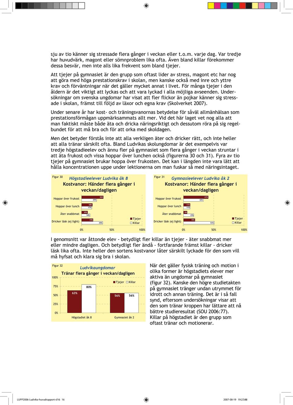 Att tjejer på gymnasiet är den grupp som oftast lider av stress, magont etc har nog att göra med höga prestationskrav i skolan, men kanske också med inre och yttre krav och förväntningar när det