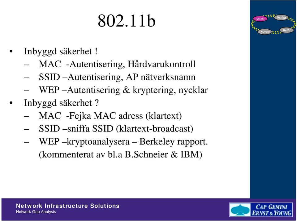 WEP Autentisering & kryptering, nycklar Inbyggd säkerhet?