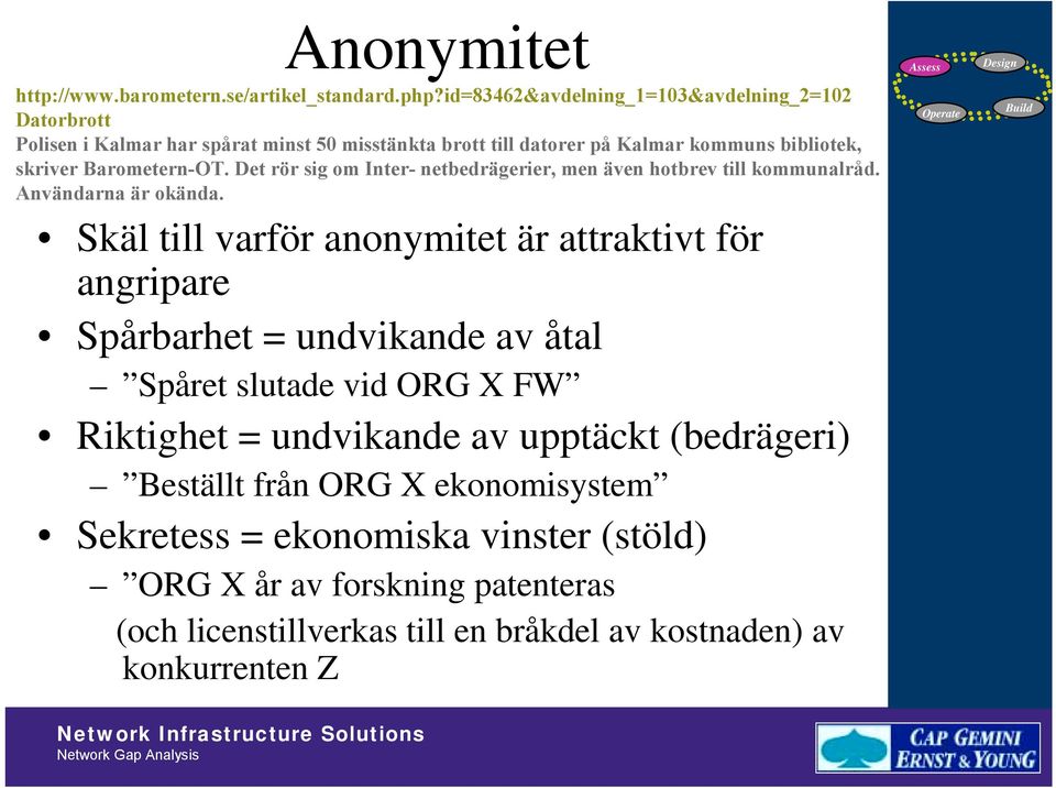 Barometern-OT. Det rör sig om Inter- netbedrägerier, men även hotbrev till kommunalråd. Användarna är okända.