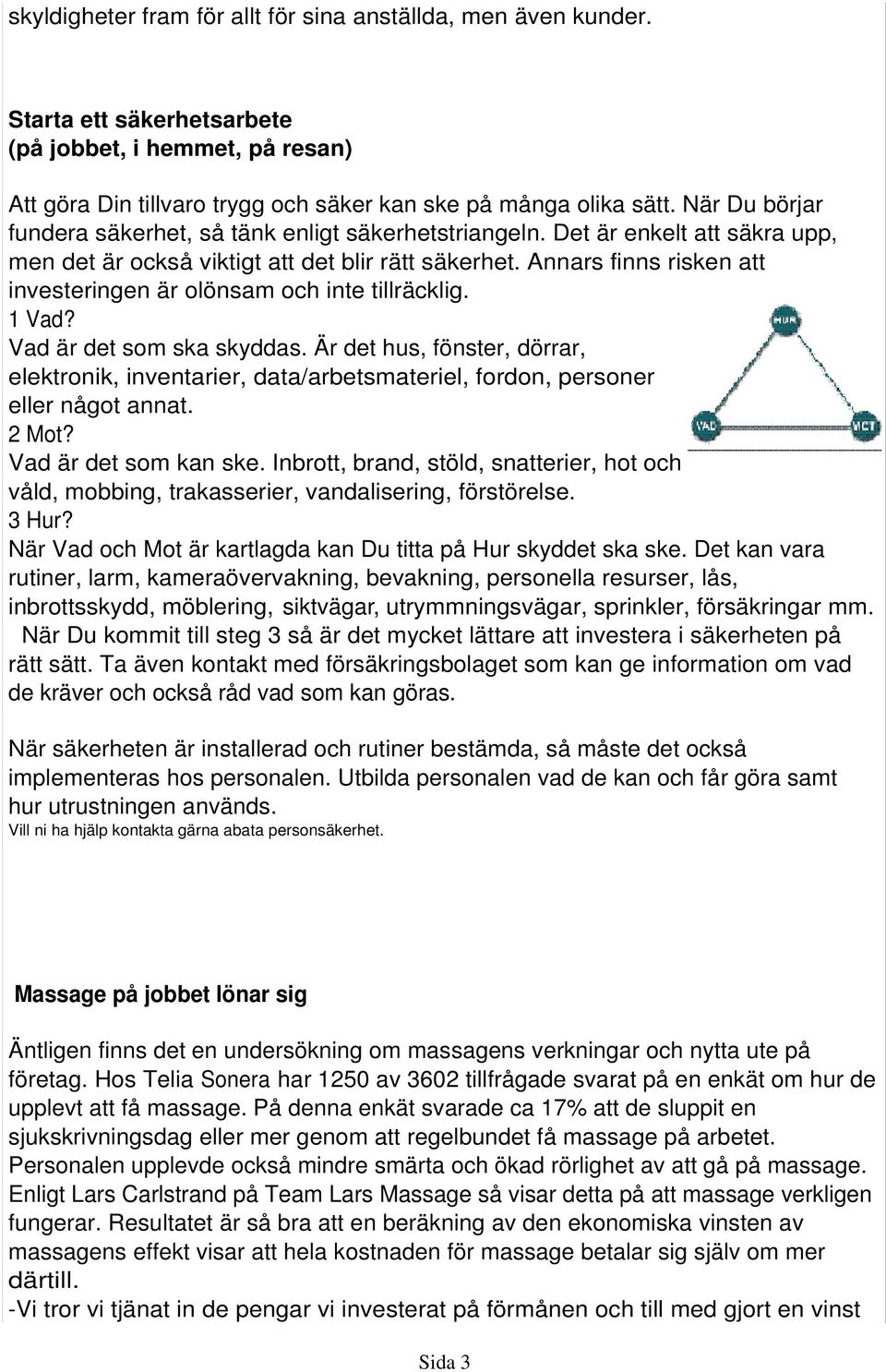 Annars finns risken att investeringen är olönsam och inte tillräcklig. 1 Vad? Vad är det som ska skyddas.